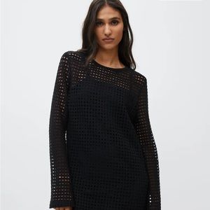 MANGO crochet black cover up